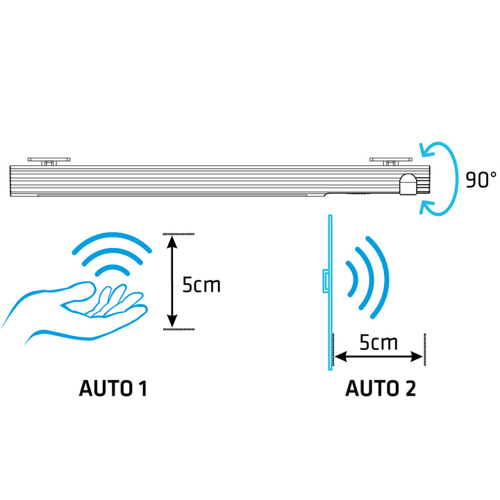 Maclean 58744 Lâmpada LED branco-transparente para armários + baterias + clipes 3M