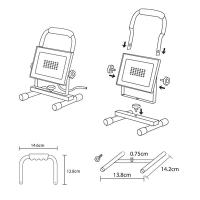 Projetor de halogênio branco quente 2400 lm 30 W + suporte