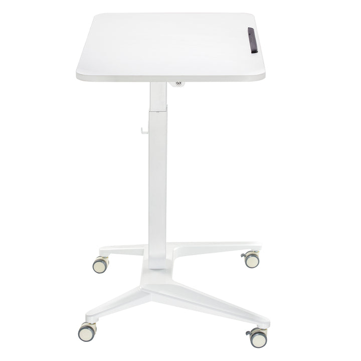 Maclean MC-453W Mesa Escritorio para Portátil, Ajuste Neumático de Altura, 80x52cm, 8kg máx, 109cm h, Color Blanco