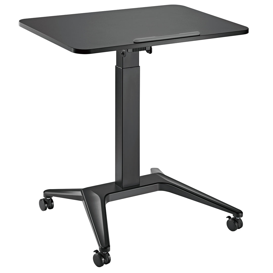 Maclean MC-453B Mesa Escritorio para Portátil, Ajuste Neumático de Altura, 80x52cm, 8kg máx, 109cm h, Color Negro