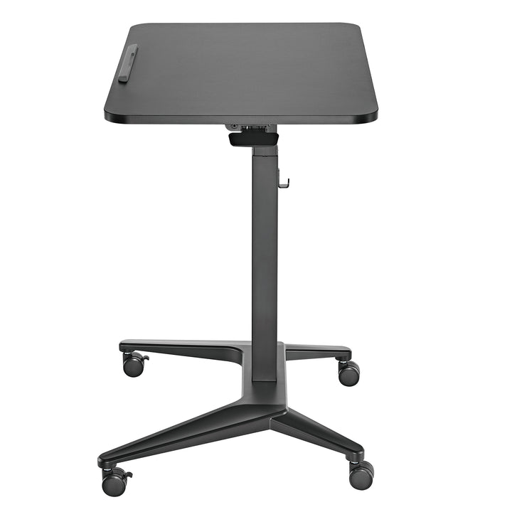 Maclean MC-453B Mesa Escritorio para Portátil, Ajuste Neumático de Altura, 80x52cm, 8kg máx, 109cm h, Color Negro