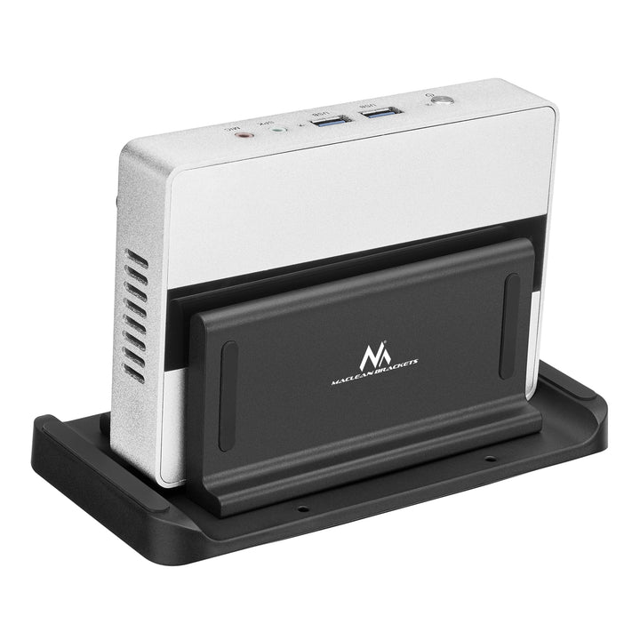 Maclean MC-454 Soporte de Terminal Thin Client / Mini PC Ajustable, se adapta a soportes VESA, Independiente, Color Negro