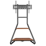 Maclean MC-455 Soporte Esquinero Independiente para TV, Estilo Bauhaus, Estantes de Madera de Dos Niveles, 40 kg máx., 37-75''