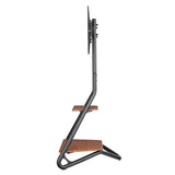 Maclean MC-455 Soporte Esquinero Independiente para TV, Estilo Bauhaus, Estantes de Madera de Dos Niveles, 40 kg máx., 37-75''