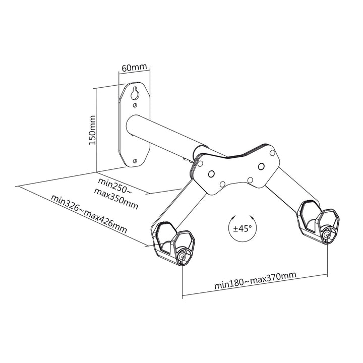 Maclean MC-457 Aparcabicicletas de Pared, Portabicicletas de Pared, Soporte de Bici, máx. 25 kg