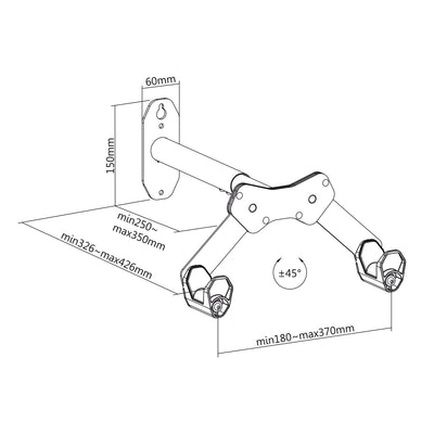 Maclean MC-457 Aparcabicicletas de Pared, Portabicicletas de Pared, Soporte de Bici, máx. 25 kg