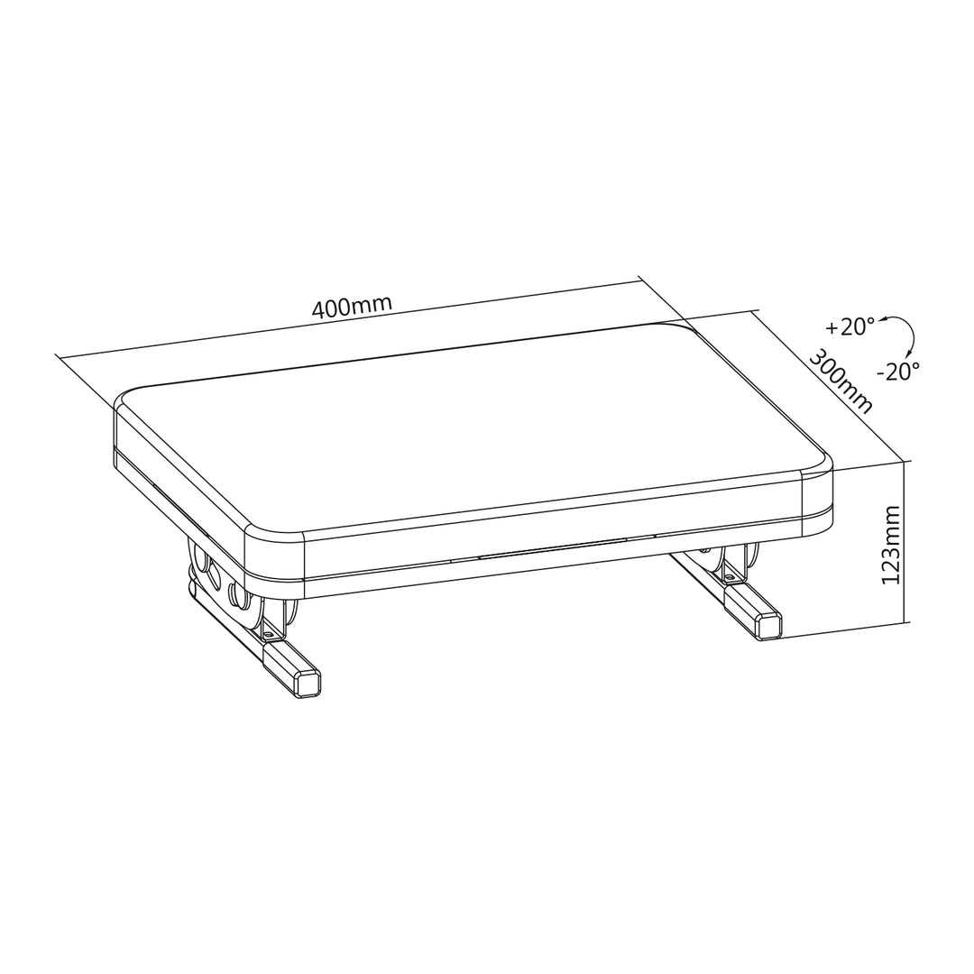 Maclean MC-460 Reposapiés Ergonómico, Reposapiernas, Ángulo Infinitamente Ajustable, Cojín Extraíble