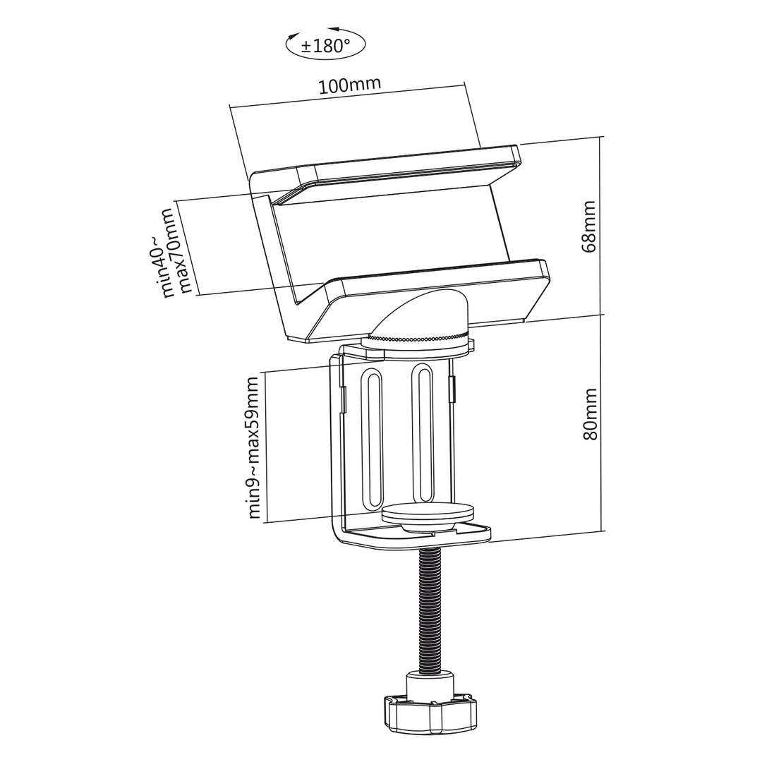 Maclean MC-470W Soporte de Sobremesa para Regleta, Blanco, 40-70 mm