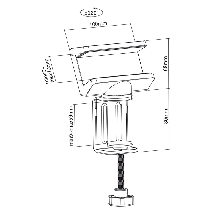 Maclean MC-470W Soporte de Sobremesa para Regleta, Blanco, 40-70 mm