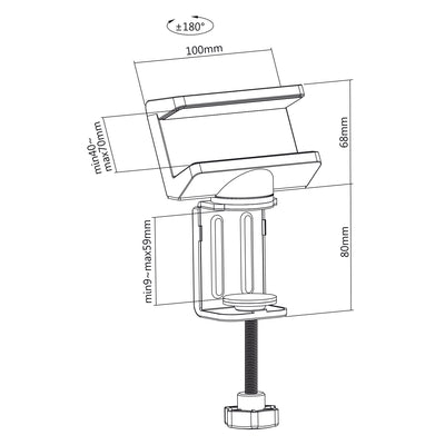 Maclean MC-470W Soporte de Sobremesa para Regleta, Blanco, 40-70 mm