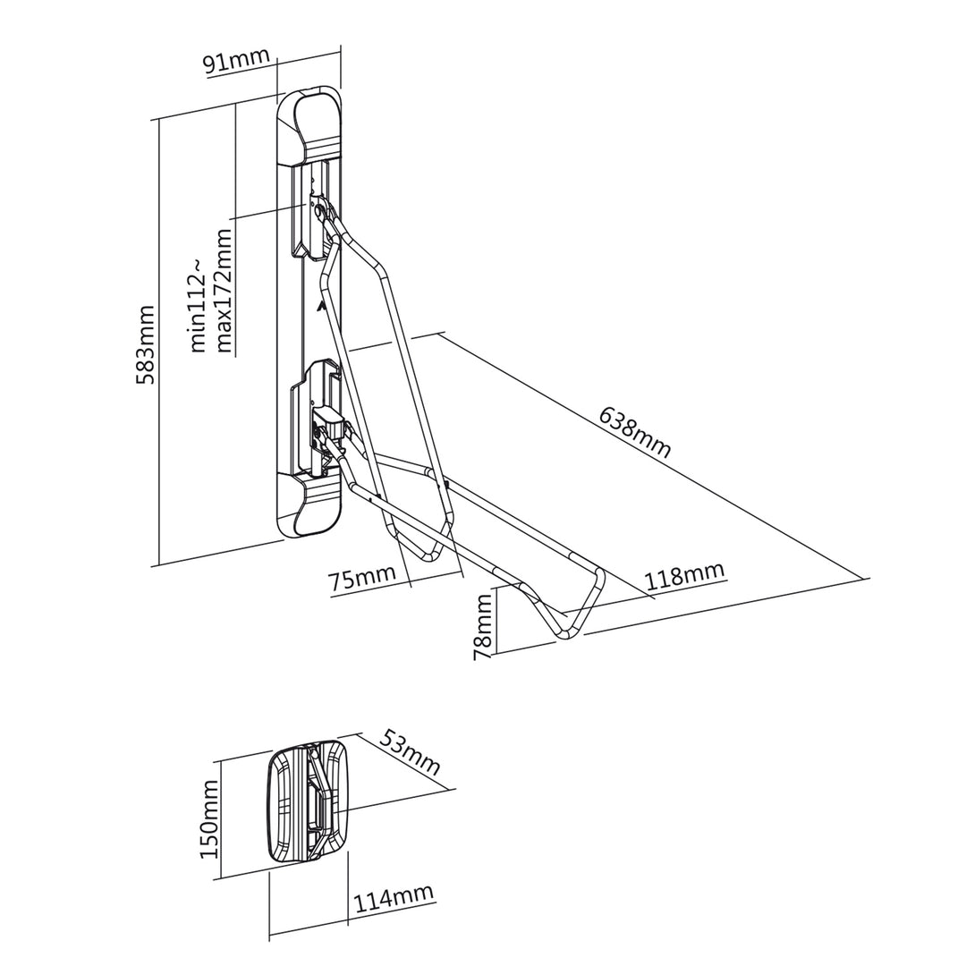 Maclean MC-471 Aparcabicicletas de Pared, Soporte de Bicicleta, máx. 35 kg