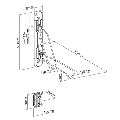 Maclean MC-471 Aparcabicicletas de Pared, Soporte de Bicicleta, máx. 35 kg