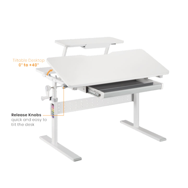 Ergo Office ER-483 Escritorio Infantil, Altura Regulable, Gris, max 40kg, 900x600mm