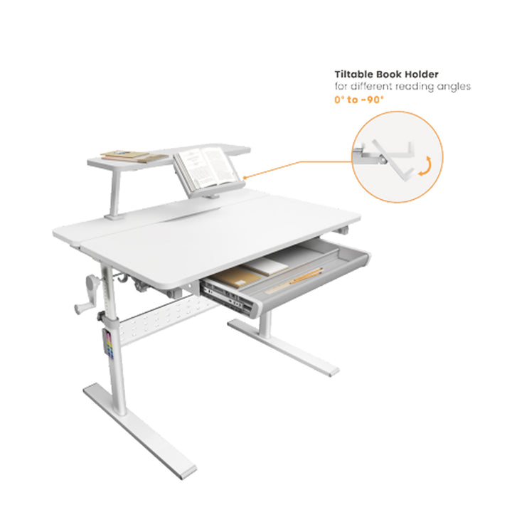 Ergo Office ER-483 Escritorio Infantil, Altura Regulable, Gris, max 40kg, 900x600mm