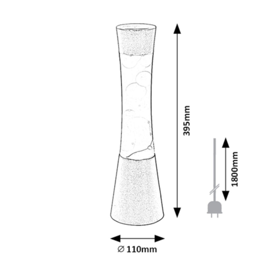 Candeeiro decorativo Minka lavalamp Gy6.35 20W, 39,5 cm cor azul prateado