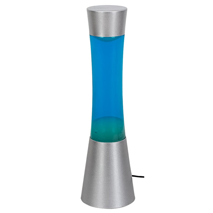 Candeeiro decorativo Minka lavalamp Gy6.35 20W, 39,5 cm cor azul prateado