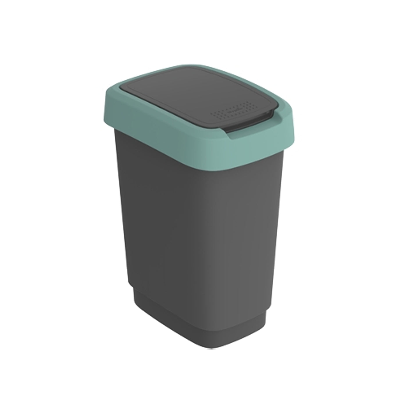 Cubo de basura Papelera Rotho Twist 10L negro/verde oscuro