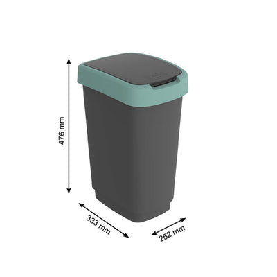 Cubo de Basura Papelera Rotho Twist 25L negro/verde oscuro