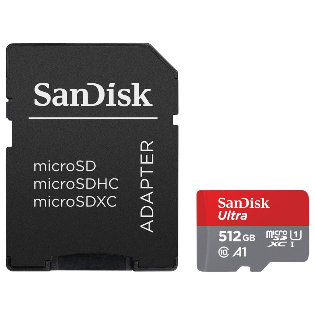 Adaptador Ultra SD microSDXC+ 512GB 120MB/s A1 Classe 10 UHS-I cartão de memória