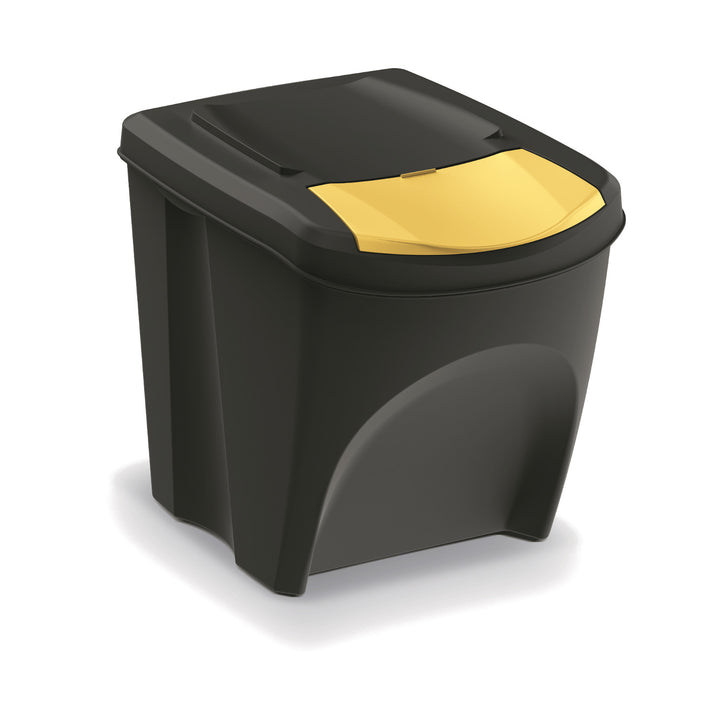 Juego de cubos de reciclaje Keden Sortibox 3x25L negro