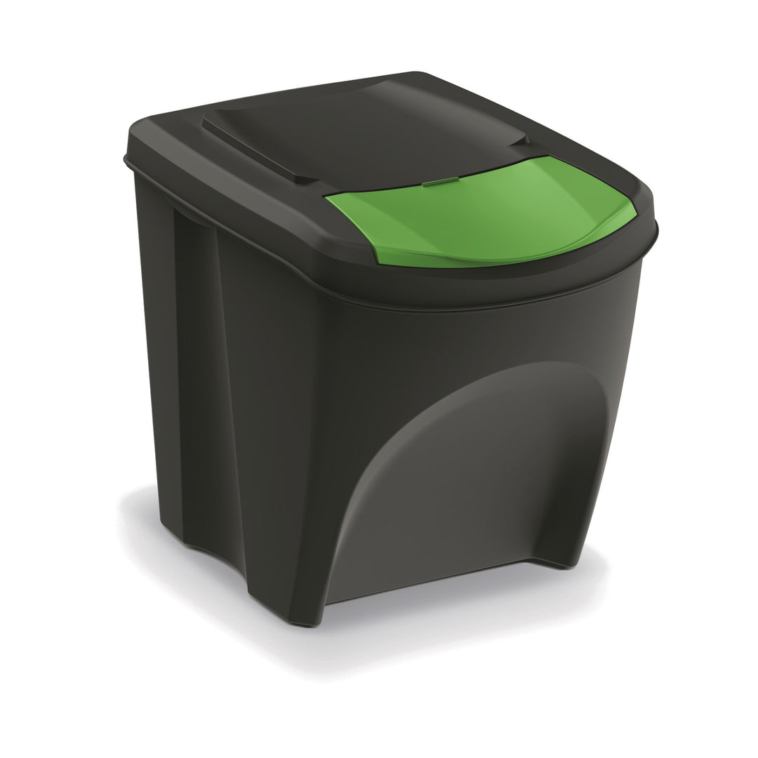 Juego de cubos de reciclaje Keden Sortibox 3x25L negro