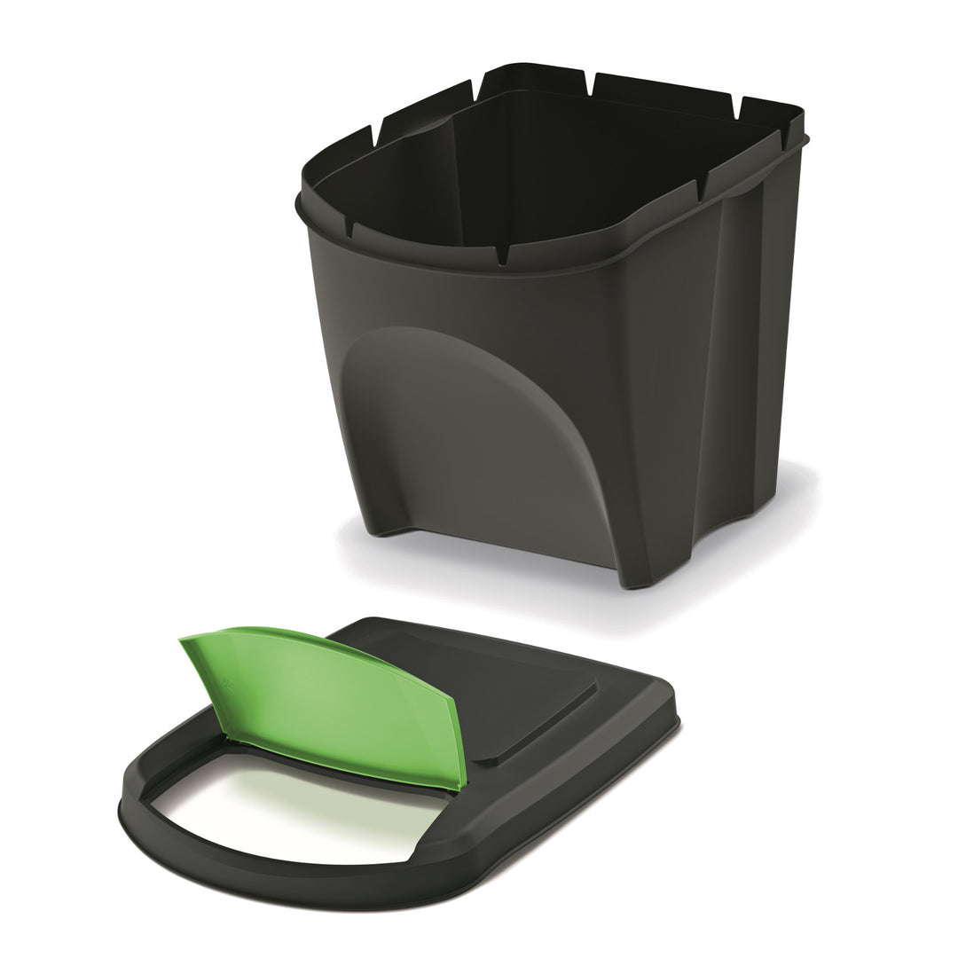 Juego de cubos de reciclaje Keden Sortibox 3x25L negro