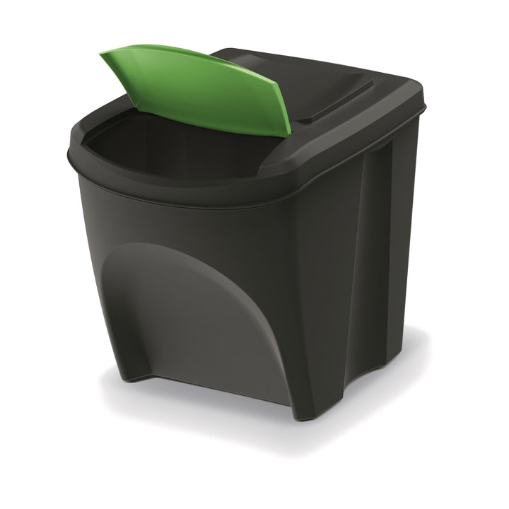 Juego de cubos de reciclaje Keden Sortibox 3x25L negro