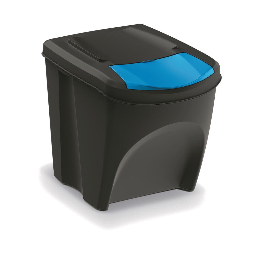 Juego de cubos de reciclaje Keden Sortibox 3x25L negro