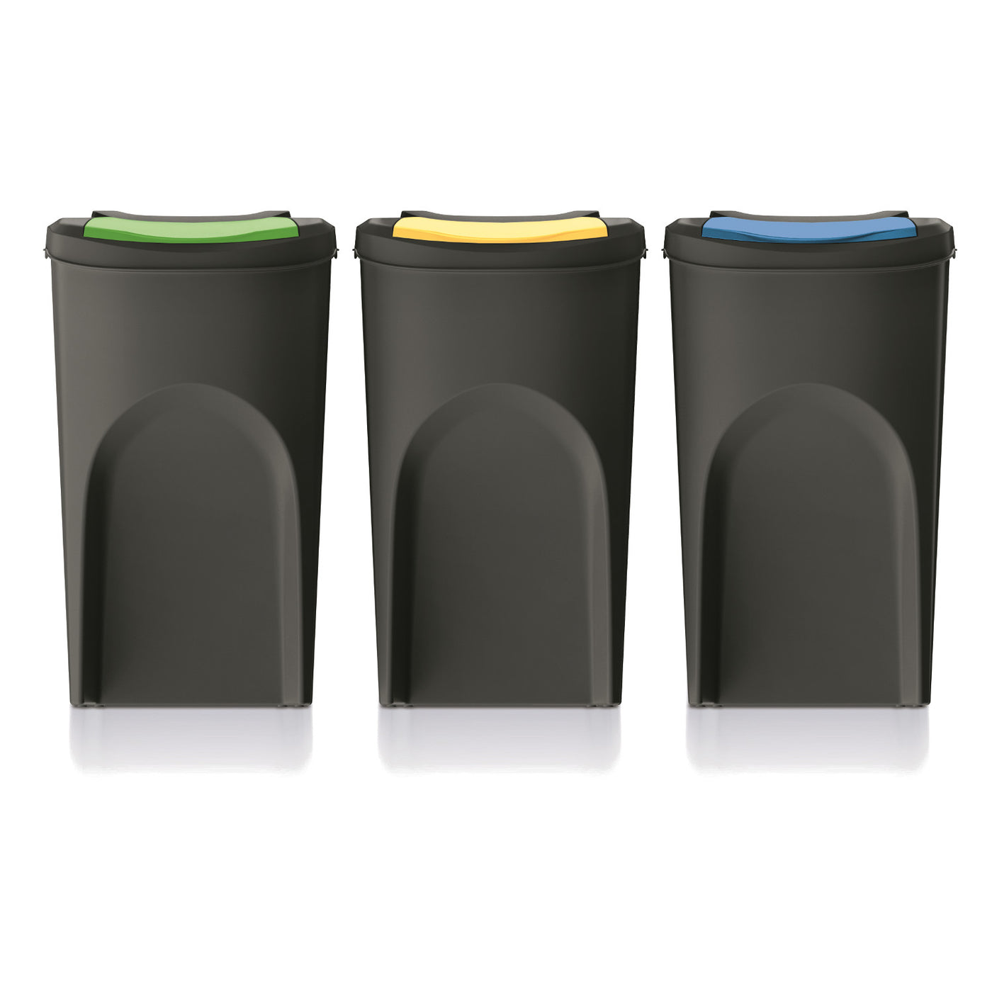 Contentor de reciclagem Keden Sortibox 3x35L preto