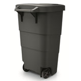 Lixeira Wheeler 110L com rodas e tampa Lixeira grande de plástico universal (preta)