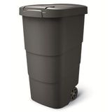 Lixeira Wheeler 110L com rodas e tampa Lixeira grande de plástico universal (preta)