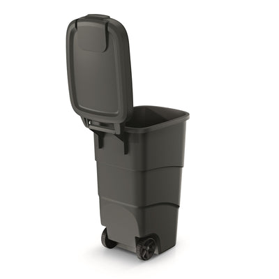 Cubo de Basura Wheeler 90L con Ruedas y Tapa Cubo de Basura Grande Cubo de Basura Universal Plástico Negro