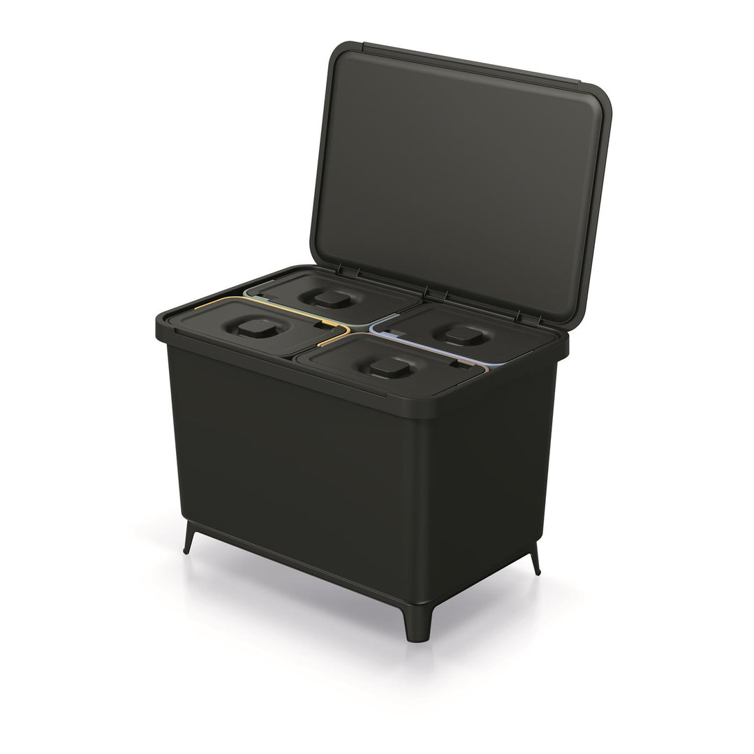 Lixeira Keden SYSTEMA 4x10 litros - reciclagem preta