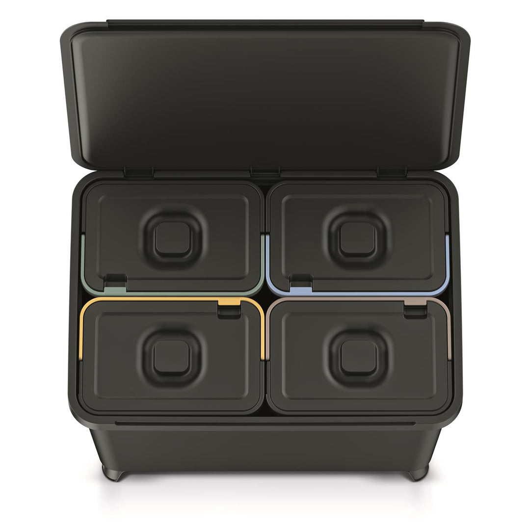 Lixeira Keden SYSTEMA 4x10 litros - reciclagem preta
