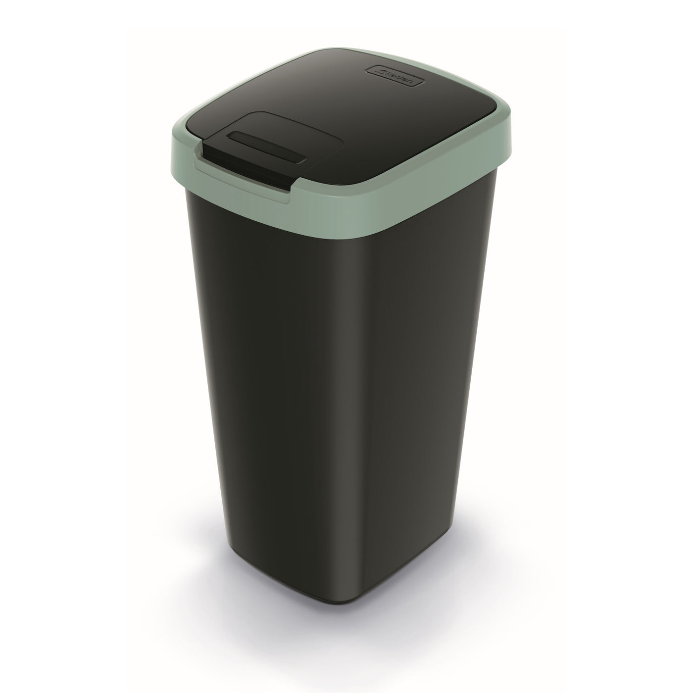 KEDEN COMPACTA Q Papelera de 25 litros NSAB25-5575C - negra con marco verde