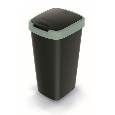 Lixeira KEDEN COMPACTA Q 25 litros NSAB25-5575C - preta com moldura verde