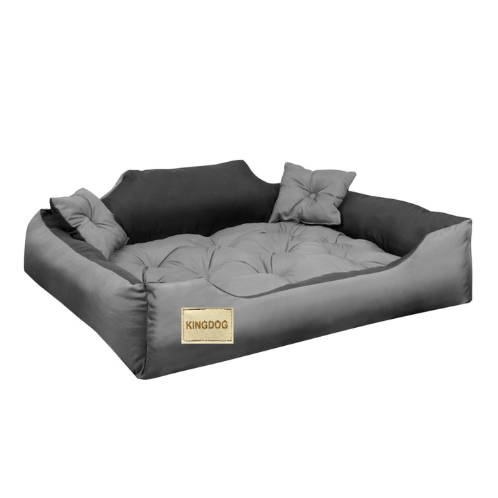 Cama para cães e gatos em microfibra 40x30 / 55x45 cm cinza-preto