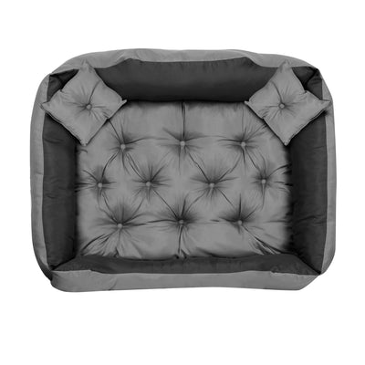 Cama para perros y gatos de microfibra 100x80 / 115x95 cm gris-negro