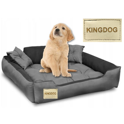 Cama para perros y gatos de microfibra 100x80 / 115x95 cm gris-negro