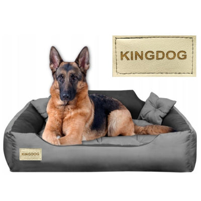 Cama para perros y gatos de microfibra 100x80 / 115x95 cm gris-negro