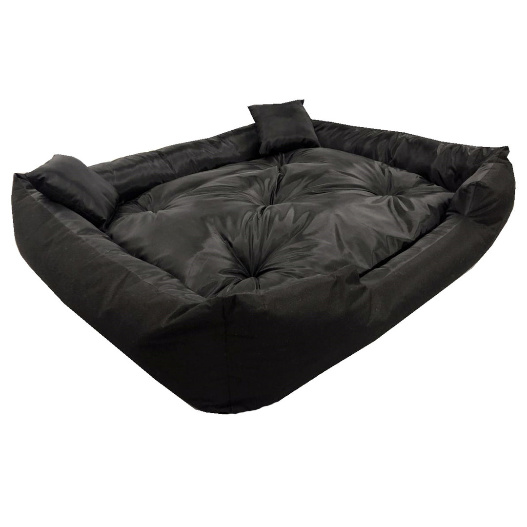 Cama KingDog Ecco para cães e gatos com almofada. Material impermeável lavável 55x45 cm cor preta