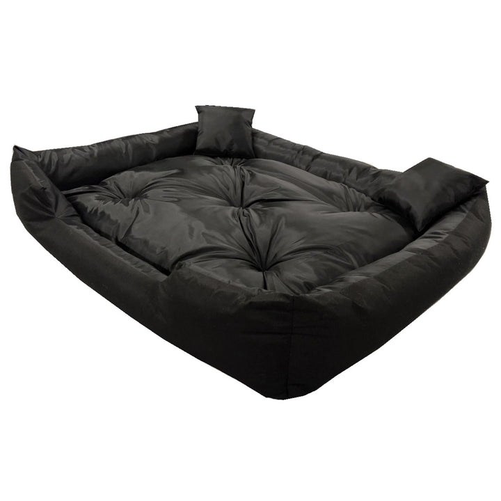 Cama para cães e gatos Ecco com almofada Cama para cães de nylon impermeável Cama para animais de estimação Lavável e material impermeável Tamanho interno: 60x50 / Tamanho externo: 75x65cm, preto