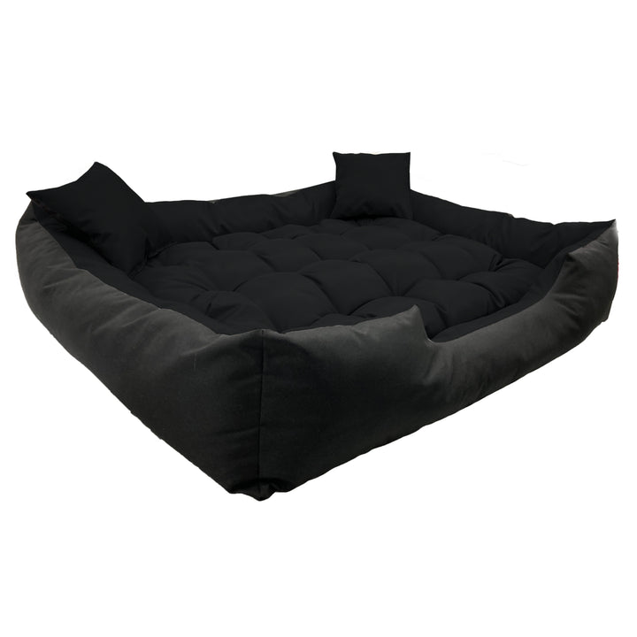 Cama para cães e gatos Ecco com almofada Cama para cães de nylon impermeável Cama para animais de estimação Lavável e material impermeável Tamanho interno: 60x50 / Tamanho externo: 75x65cm, preto