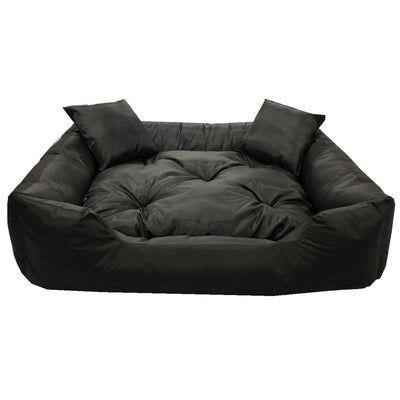 Ecco Cama para perros y gatos con cojín Cama impermeable de nylon para perros Cama para mascotas Material impermeable lavable Dimensiones interiores: 100x80 / Dimensiones exteriores: 115x95cm, Negro