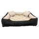 Ecco Cama para Perro y Gato con Cojín Beige & Negro Impermeable Nylon Mascota Lavable Material Impermeable Tamaño interior: 40x30 / Tamaño exterior: 55x45cm Negro