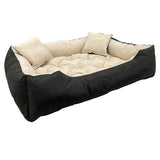 Ecco Cama para Perro y Gato con Cojín Beige & Negro Impermeable Nylon Mascota Lavable Material Impermeable Tamaño interior: 40x30 / Tamaño exterior: 55x45cm Negro