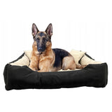 Ecco Cama para Perro y Gato con Cojín Beige & Negro Impermeable Nylon Mascota Lavable Material Impermeable Tamaño interior: 40x30 / Tamaño exterior: 55x45cm Negro