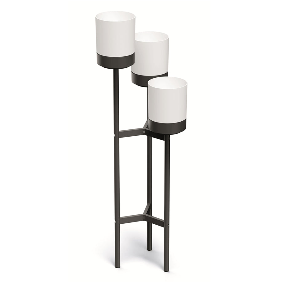 Bloomie Stand Florero Macetero de tres patas con 3 macetas 42 cm x 39,5 x 125 cm Marco metálico Blanco