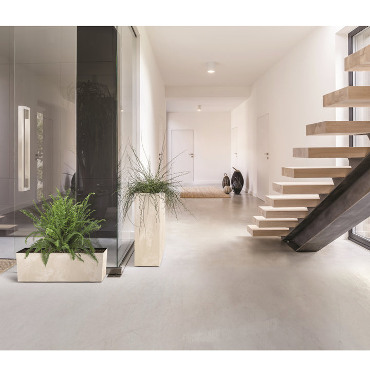 Prosperplast Urbi Case Floreira Efeito Concreto com vaso interno Floreira para interior e exterior Plástico Retangular 77x23,5x24,6cm (Antracite)