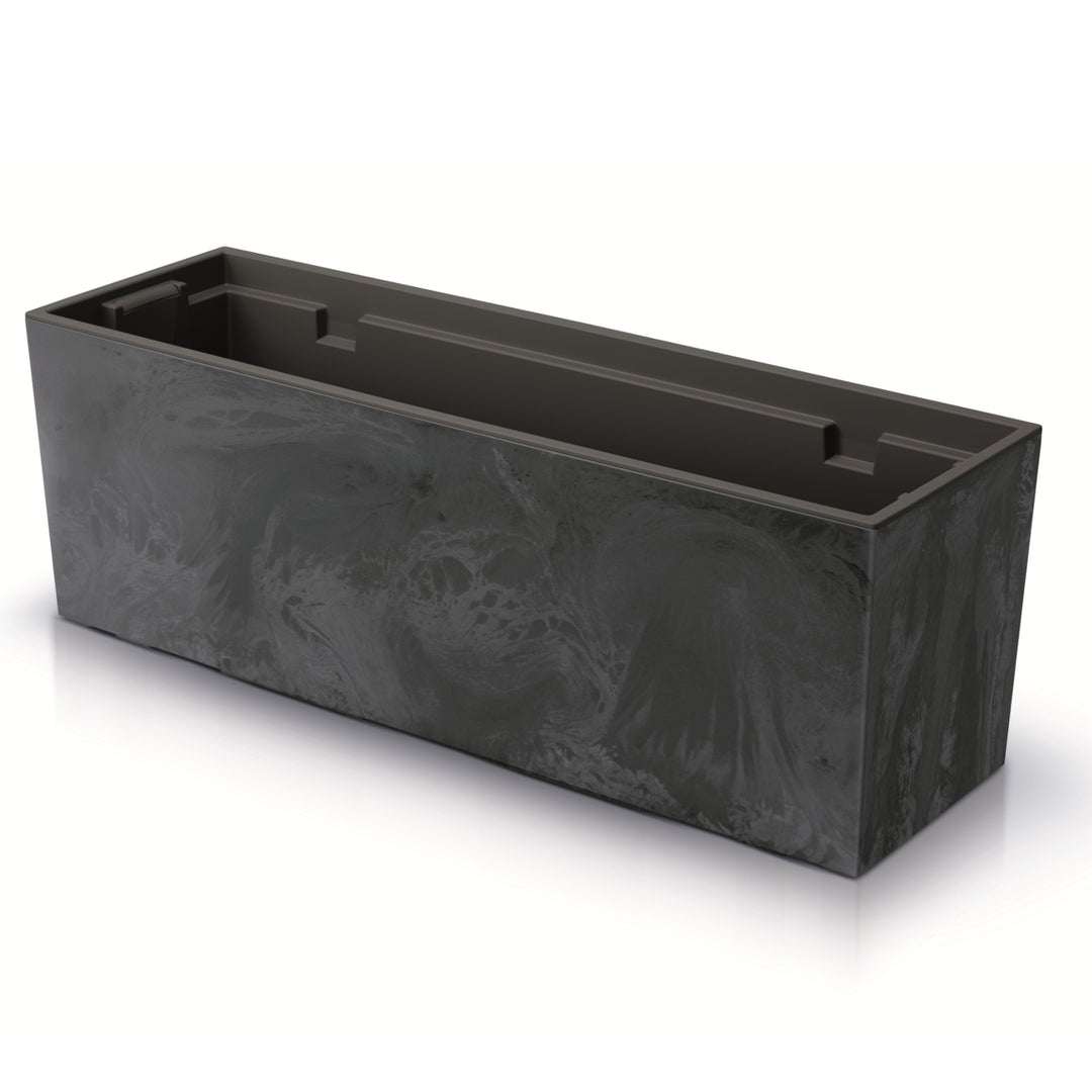 Prosperplast Urbi Case Floreira Efeito Concreto com vaso interno Floreira para interior e exterior Plástico Retangular 77x23,5x24,6cm (Antracite)